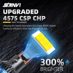 Sanvi H4 Bi-LED Mini Projector Headlight Bulb High/Low Beam CSP Chips, 2pcs