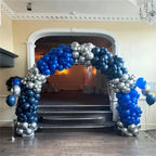 160Pcs Royal Blue Silver Balloon Arch Kit for Baby Shower Birthday Wedding Party Graduation Celebration Anniversary Decoration
