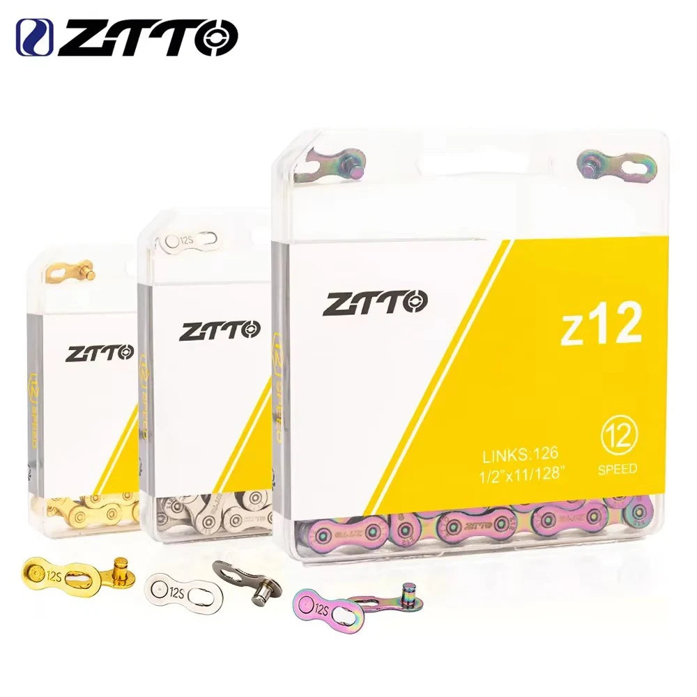 ZTTO MTB 12 Speed Chain 126L 126 Links 1X12 System Power Lock Connector with Missing Link 12s chain For Mountain Road Bicycle