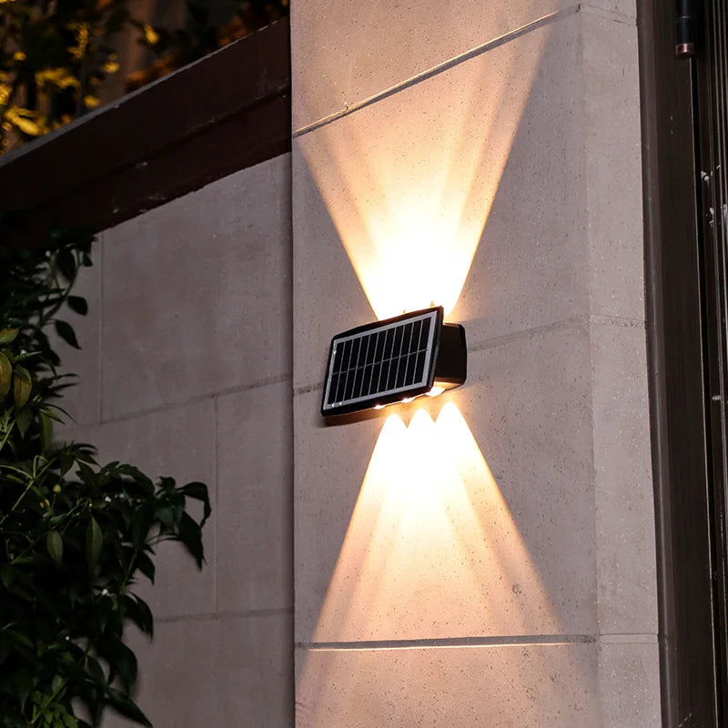 Solar Wall Lamp Led Outdoor Waterproof Decoration Garden Lamp Up And Down Luminous Lighting for Wall Porch Balcony Garden Street