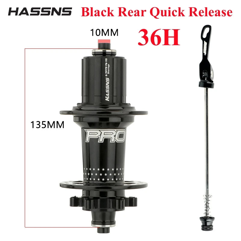 HASSNS Pro 7 36h Rear Hub Bearing 36Holes Freehub MTB Bike Four Palin 32H Rear Hub for 7-12 Speed Noisy Cube Bicycle 6 Pawl Hubs