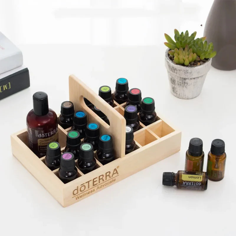 Essential Oil Storage Wooden Box 25 Compartment Storage Box 15ML 24+1 Compartment Essential Oil Display Box
