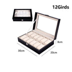 DELESYS 2/3/4/5/6/8/10/12 Slots PU Leather Watch Box Traditional Style Watch Storage Box Gift Watch Case With Lock