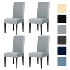 4Pc Set High Stretch Dining Chair Cover Elastic Slipcover Removable Non Slip Seat Protector for Living Room Home Kitchen Wedding