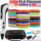 New Children's 3D Pen 3D Printing Pen with LCD Screen 200M PLA and Power Adapter Travel Case Christmas Birthday Gift for Kids