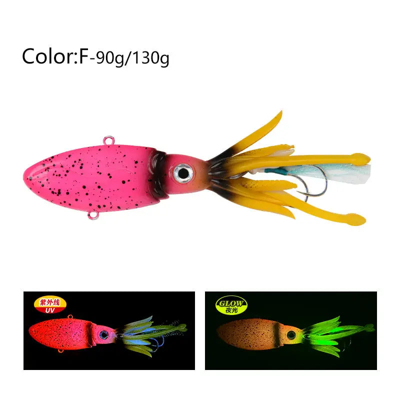 Big Game Luminous UV TPR Octopus Squid Sea Saltwater With High End Hook Jigging Fishing Lures Bait Buy Squid VIBE Lure Trex