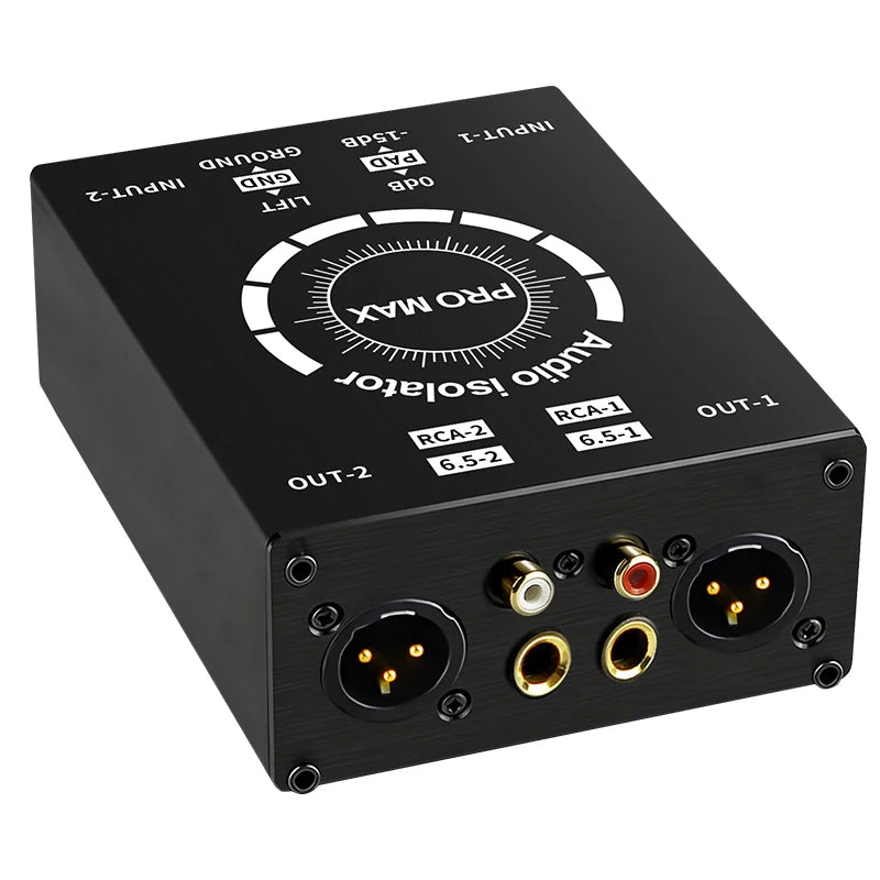 3Pin XLR/RCA/TS/TRS Ground Loop Noise Isolator Box Multi-Purpose Hum Eliminator for Home and Office Theater Audio Playing System