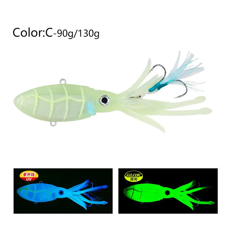 Big Game Luminous UV TPR Octopus Squid Sea Saltwater With High End Hook Jigging Fishing Lures Bait Buy Squid VIBE Lure Trex