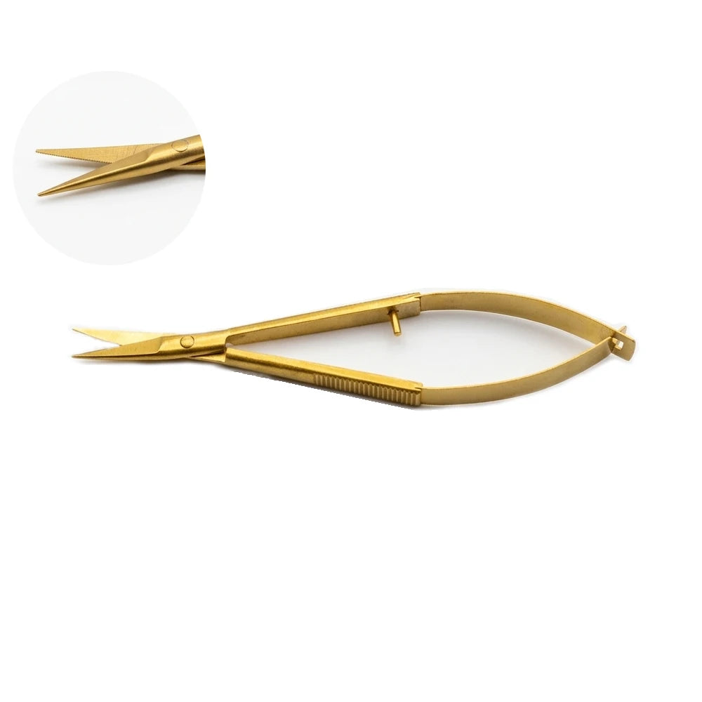 1pc Professional Eyebrow Scissors, Stainless Steel Spring Action Facial Hair Trimmer Cuticle Nipper Ergonomic Beauty Tool