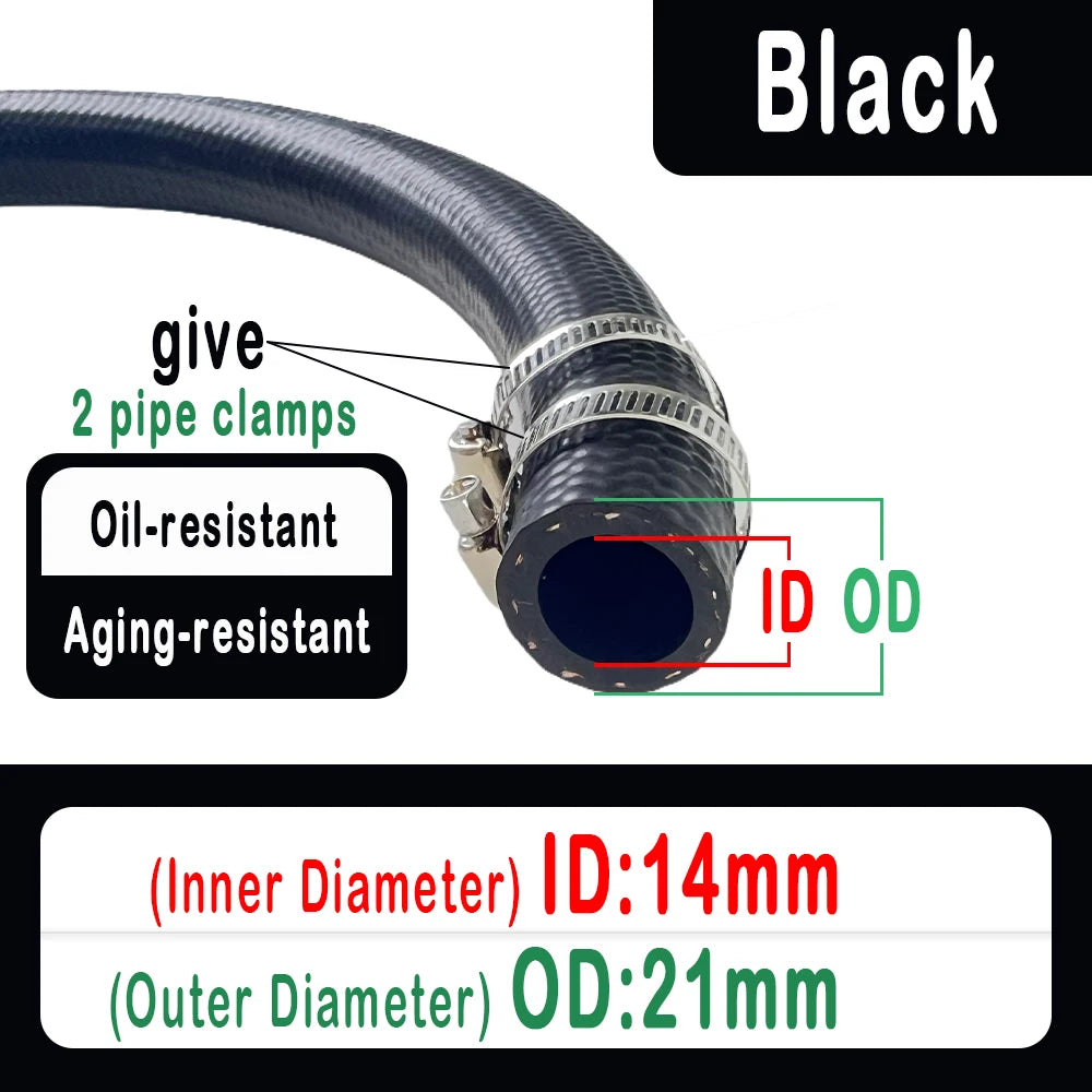 Car Motorcycle Truck Van Fuel line hose NBR Oil Resistant Diesel Hose Vacuum Hose ID 4 5 6 8 10 12 14 16 19 20 22 25 mm Oil Pipe