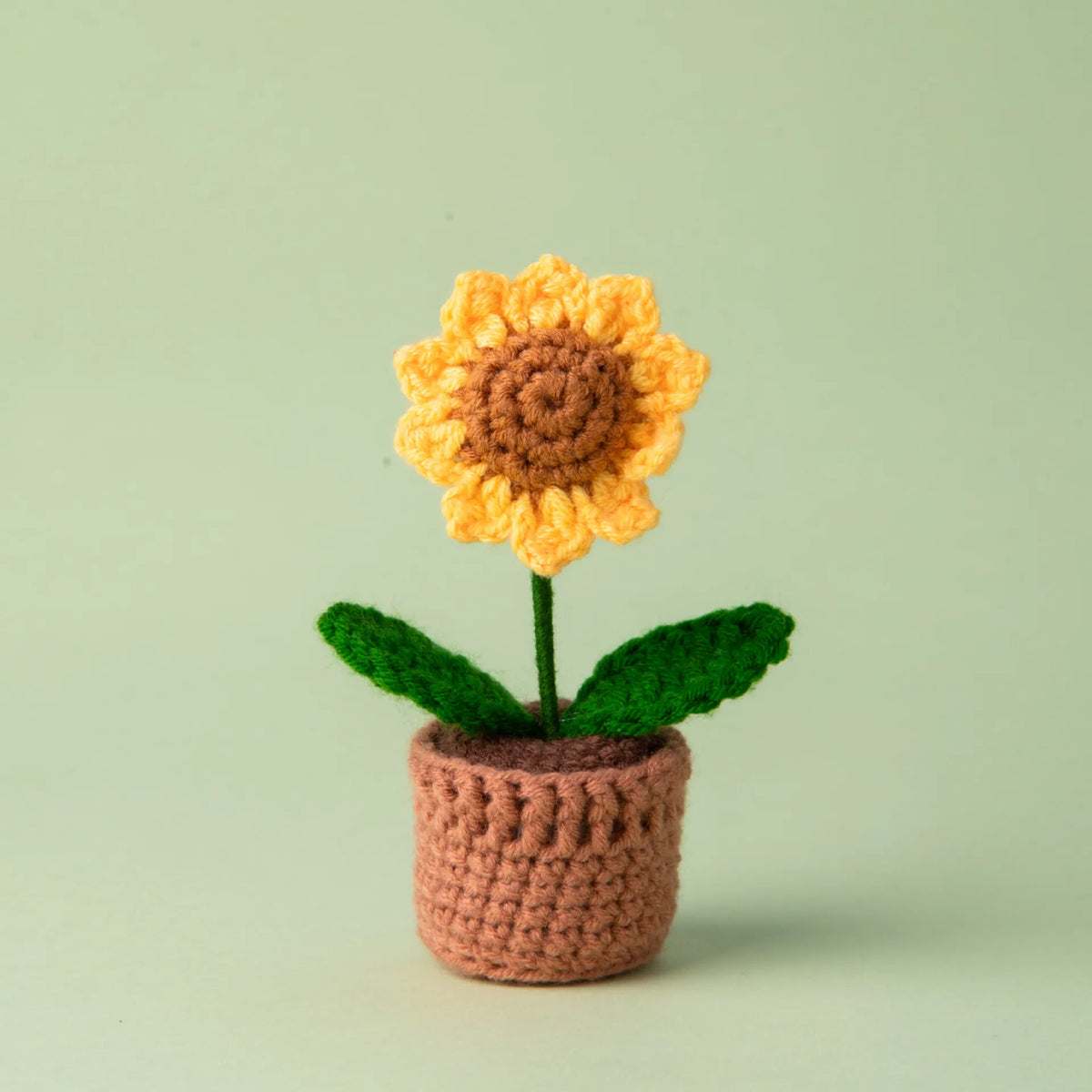 Mini Tulips Crochet Flowers Potted Cute Knitting Flowers Table Car Decor Handmade Artificial Tulips Flores Tejidas