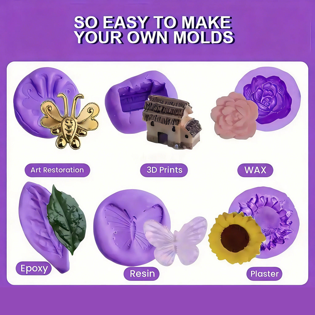 Sale Silicone Putty Kit for DIY Resin Mold Make Quick-Curing, 1:1 Mix, Reusable Mold, Ideal For Soap & Candle Making.