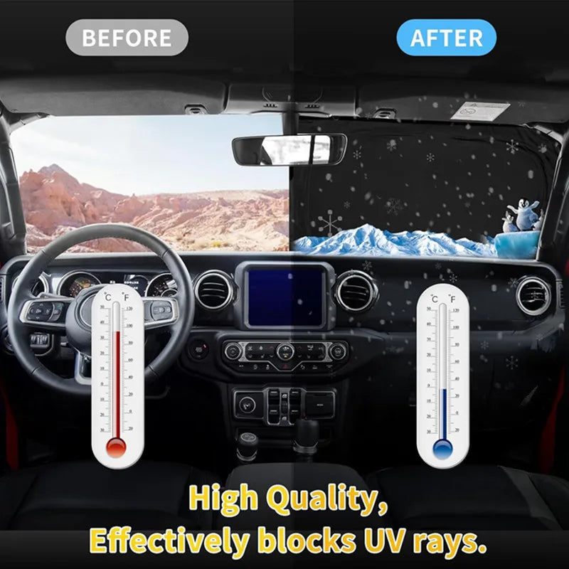 Windshield Sun Shade for Ford Fiesta 2008-2023 Foldable UV Blocker Silver 1pc