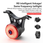 ROCKBROS Bicycle Handlebar End Lights IPX6 Bike Rear Light 5 modes Bike Lamp Intelligent Brake Sensor Safety Night Riding