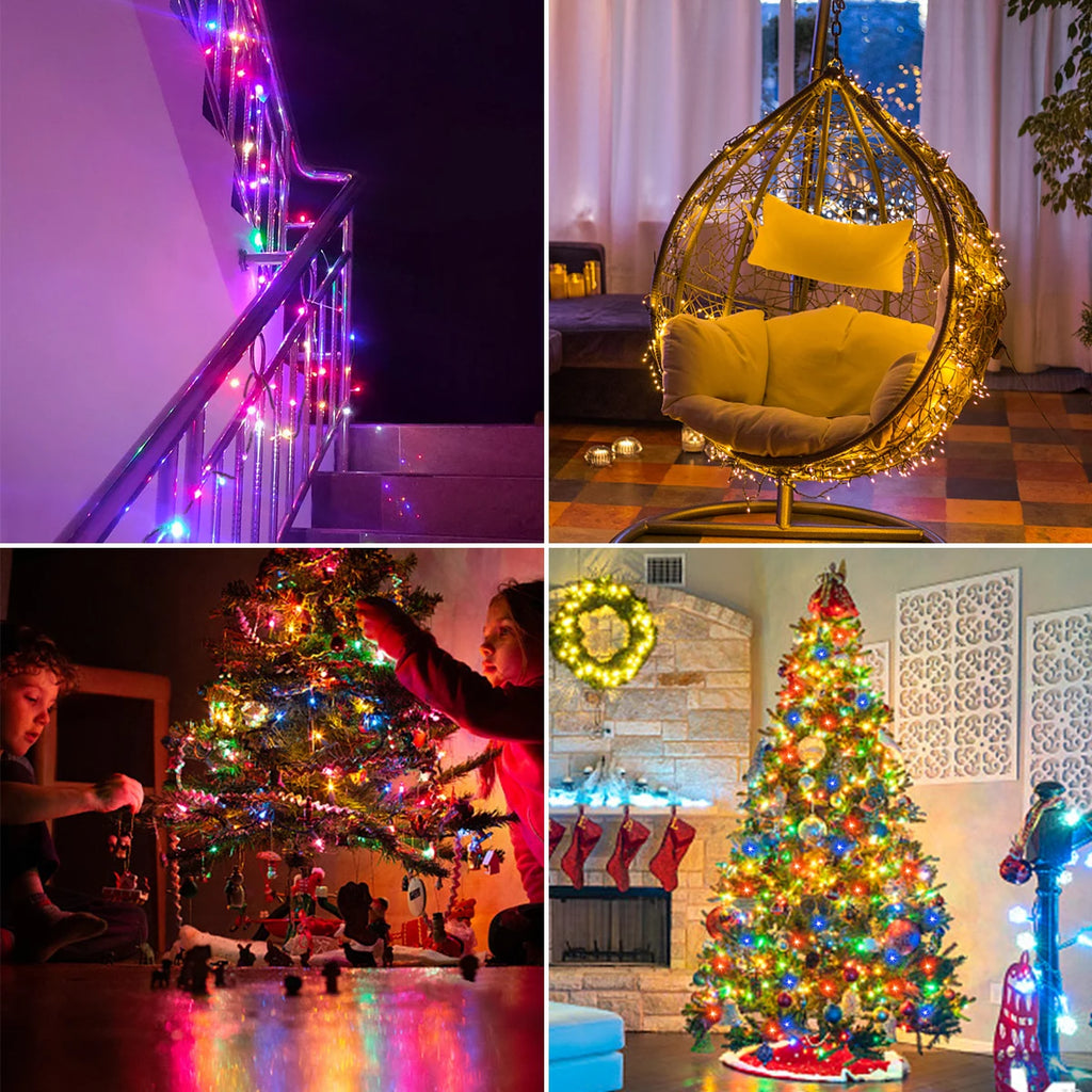 10M-100M Fairy Lights LED String Garland Christmas Light Waterproof Outdoor Indoor For Tree Street Wedding Party 2024 Decoration