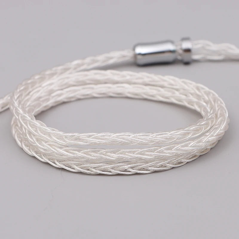 XINHS 8 Core Silver Plated Earphone Upgrade Cable MMCX 0.78mm 2Pin QDC TFZ HIFI Cable