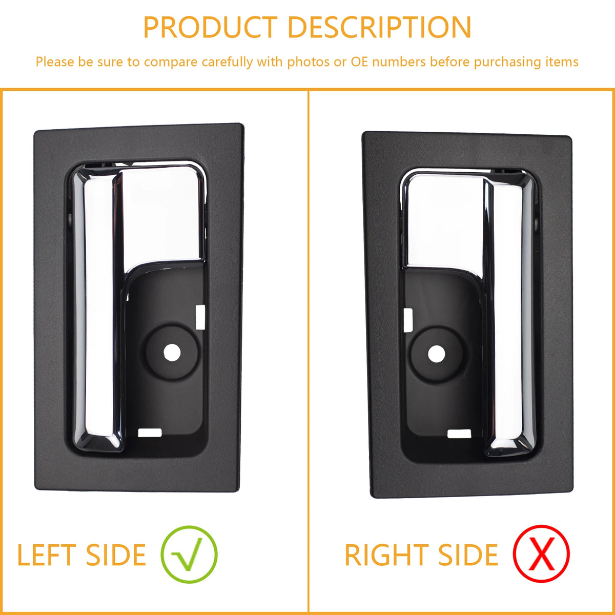 Interior Door Pull Handle Left&Right For Ford F150 2009 2010 2011 2012 2013 2014 AL3Z-1522601-BC FL AL3Z-1522600-BC