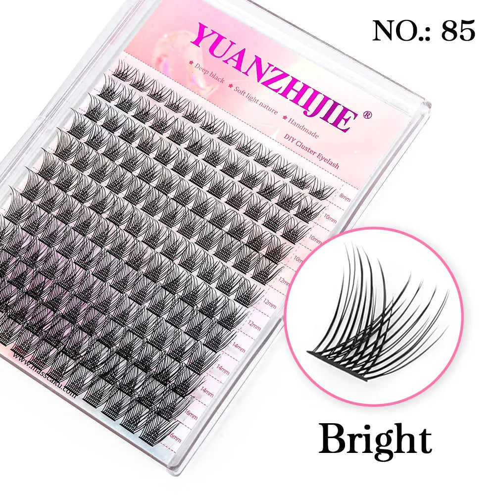 YUANZHIJIE Individual Eyelashes Makeup Cilios Cluster Eyelash Extension Wispy C/D Curling Volume Black Soft False Eyelash Makeup