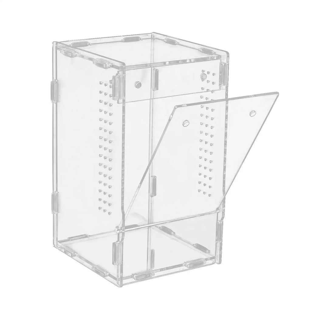 Front Opening Acrylic Jumping Spider Enclosure Escape Proof Habitat 12x12x20cm