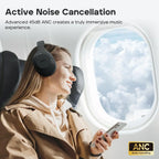 Tribit QuietPlus 81 ANC Headphones, XBass, 110H Playtime, Bluetooth 6.0, 6 Custom EQ, Foldable Bluetooth Headset for Home/Travel