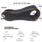 Bicycle Stem Carbon MTB/Road Bike ±10 degrees Stems 80/90/110/110/120/130mm 28.6 mm fork  31.8mm handlebar bike frame parts