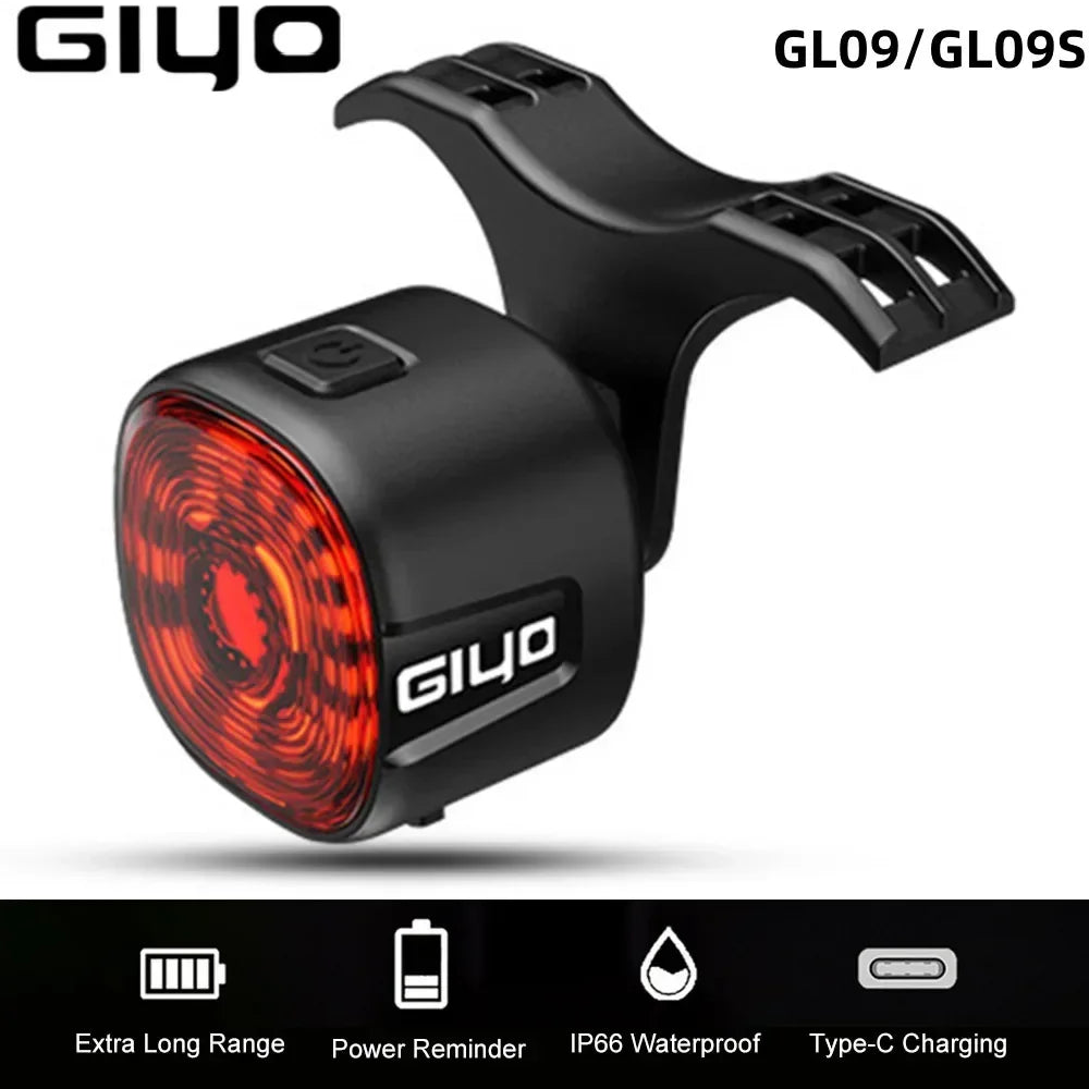 Smart Brake Bicycle Rear Light USB-C Rechargeable LED Taillight Auto On/Off Stop Signal