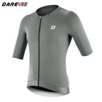 DAREVIE Men's Cycling Jersey DVJ278 Moisture Wicking Anti-Slip Hem, Black/Green/Grey/Red