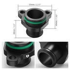 BEVINSEE Aluminum Coolant Port Flange Fitting for BMW N52 E90 E91 E92 E93 F30 F31 F34 Red/Black