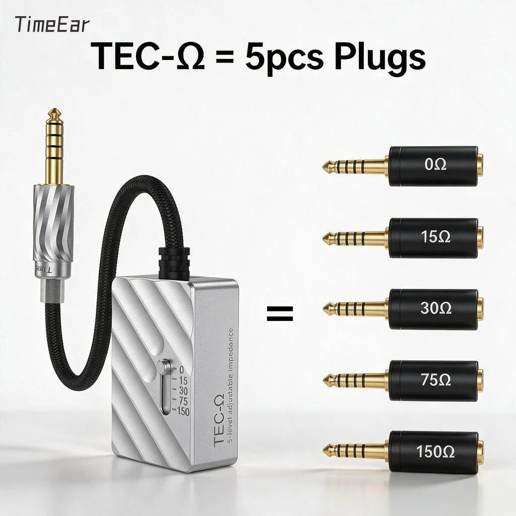 TimeEar TEC-Ω impedance adapter cable 3.5mm to 4.4mm or 4.4mm to 4.4mm, 10cm/40cm