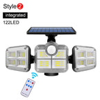 20W Solar LED Garden Light IP65 Waterproof Adjustable Head 3 Modes 122/182/333 LED
