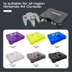 Bitfunx Replacement Plastic Shell Translucent Case for N64 Nintendo 64 Replacement Case Transparent Boxes