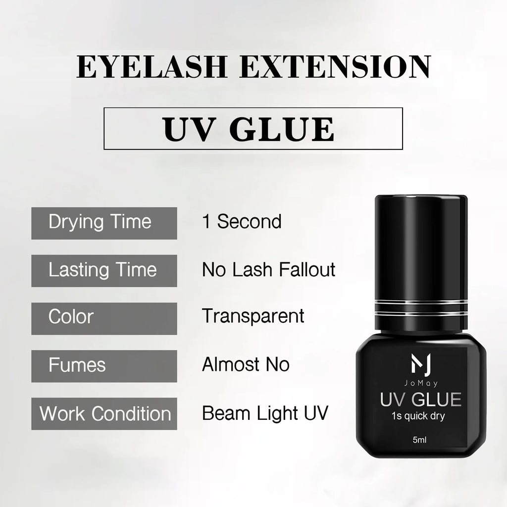 UV Eyelash Glue Makeup Tools Water Proof Quick Dry in 1 Second Eyelash Extension Supplies Colorless Tasteless Eyelash Glue