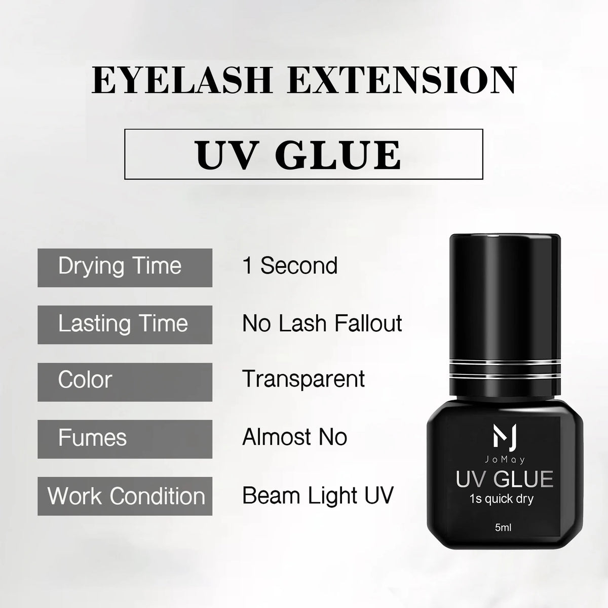 UV Eyelash Glue Makeup Tools Water Proof Quick Dry in 1 Second Eyelash Extension Supplies Colorless Tasteless Eyelash Glue