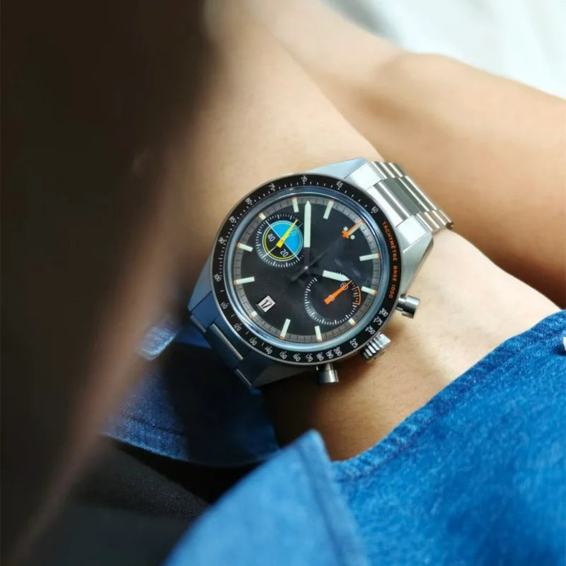 CILOA Men's Quartz Watch Waterproof Black Round Dial Casual Wristwatch