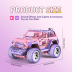 1:16 Pink remote control car DIY stickers music light spray off-road toy car Christmas gift