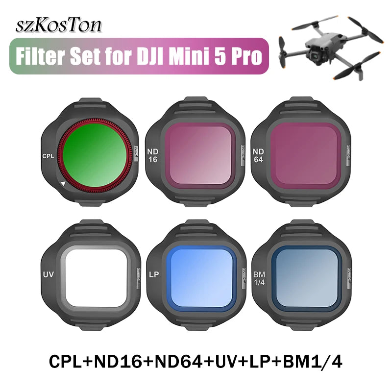 Filter Set for DJI Neo 2/Mini 5 Pro/mini 4 Pro/Filp ND MCUV CPL Filters Anti-glare Optical Glass Lens Accessories