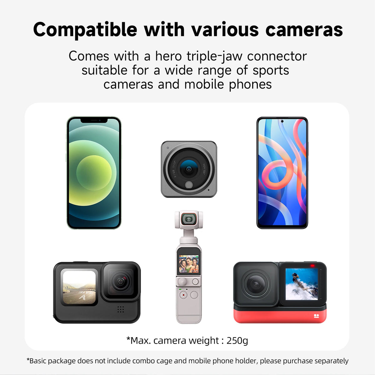 TELESIN 360° Rotation Magnetic Backpack Clip Clamp Mount for GoPro Hero 13 12 11 10 9 8 7 Insta360 DJI Action Camera Accessories