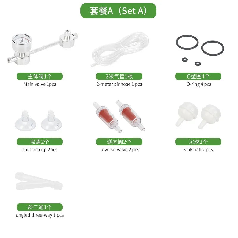 Aquarium DIY CO2 Generator Kit with Solenoid Valve, Bubble Counter & Diffuser, 1 set