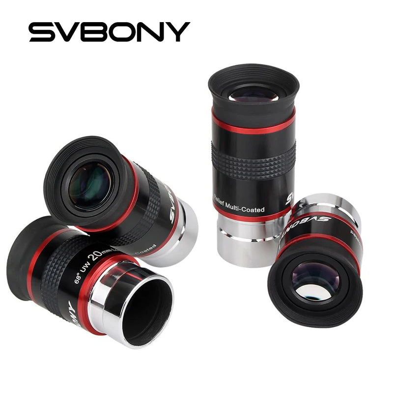 SVBONY 68° Ultra Wide Angle 6mm/ 9mm /15m /20mm Telescope Eyepiece FMC 1.25" for Astronomical Telescope