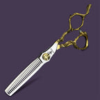 XUANFENG 6 inch imitation branch silver hair scissors 440C steel barber cutting scissors and Thinning Scissors