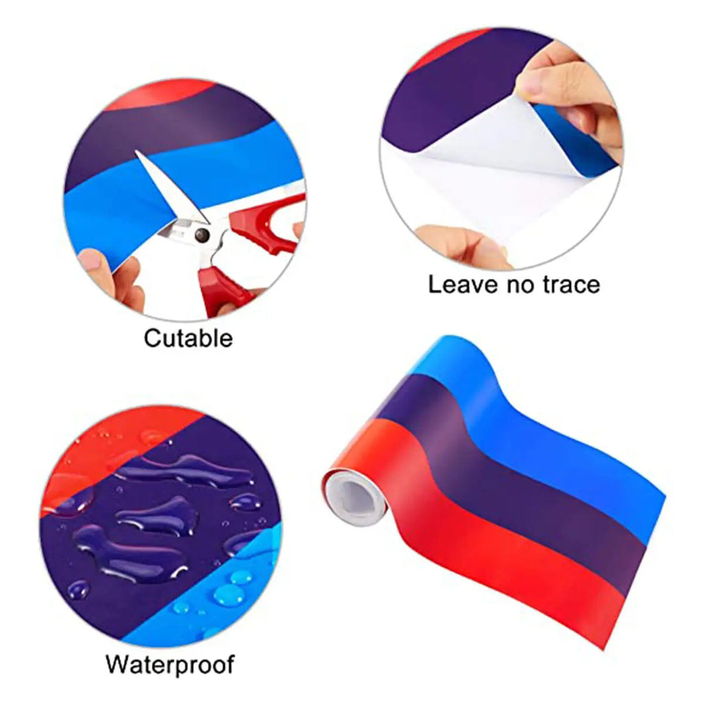 Car Sticker M Color Stripes Rally Side Hood Racing Motorsport Vinyl Decal Sticker Strip Bumper Engine Cover For BMW 117"/4.5m