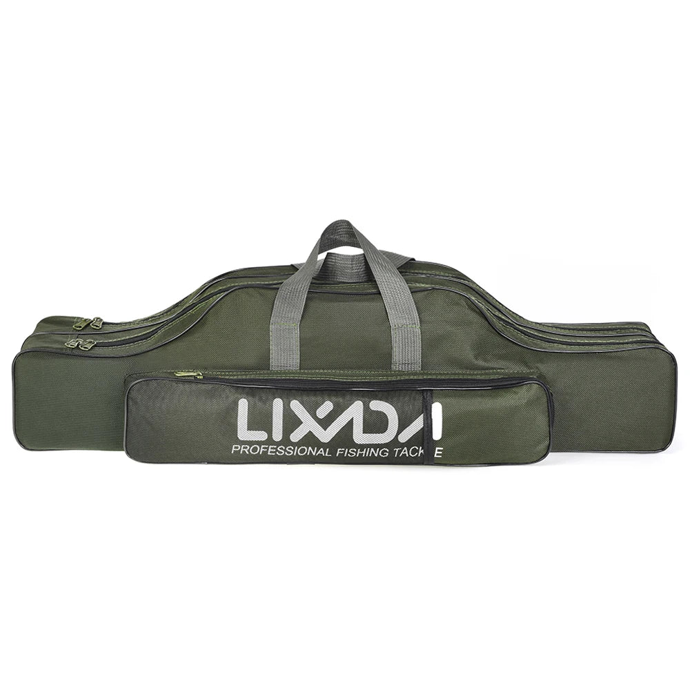 Fishing Bag Portable Folding Fishing Rod Reel Bag Fishing Pole Gear Tackle Tool Carry Case Carrier Travel Storage Bag Organizer