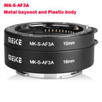 MEIKE MK-S-AF3A Metal Auto Focus Macro Extension Tube Adapter Ring 10mm 16mm for Sony Mirrorless E-Mount FE-Mount A7 NEX Camera
