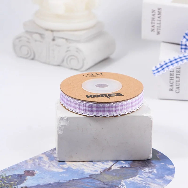 Kewgarden 10mm 25mm 38mm 1" 1.5" Plaid Ribbon DIY Hair Bows Accessories Clothing Sewing Materials Handmade Tape Crafts 10 Yards