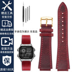 Retro Genuine Leather Watchband For Casio AE1200 AE1300 A158W/A168 W-216H Vintage Watch Strap convex mouth Men's Bracelet 18MM