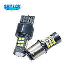 20Pcs Canbus Led T15 Ba15s 1156 3030 27SMD P21w Auto LED Bulb Reverse Brake light White Yellow Red 12v