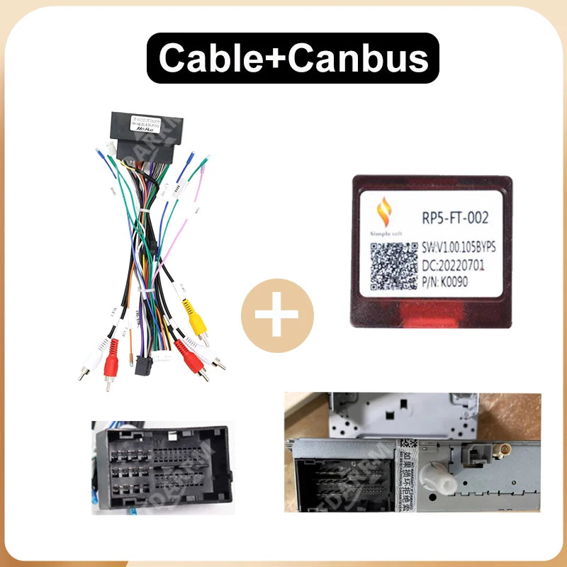 2DIN car stereo fascia panel + wiring harness adapter with CANBUS for Ducato/Boxer/Jumper 2006-2022
