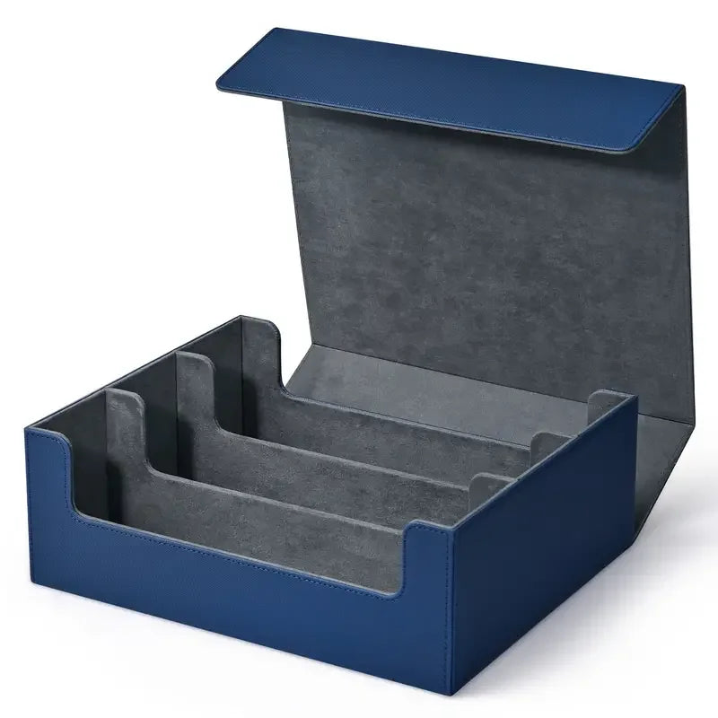 Trading card storage box, can hold 1800+ single decks, magnetic closure PU leather card box, fits for TCG,Yugion cards