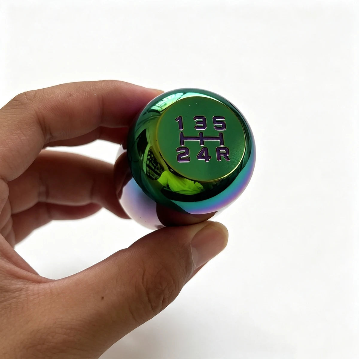 Universal Rainbow Shift Knob - Burnt Blue Aluminum Gear Lever for Manual/Auto Cars, Anti-Slip Ergonomic Grip