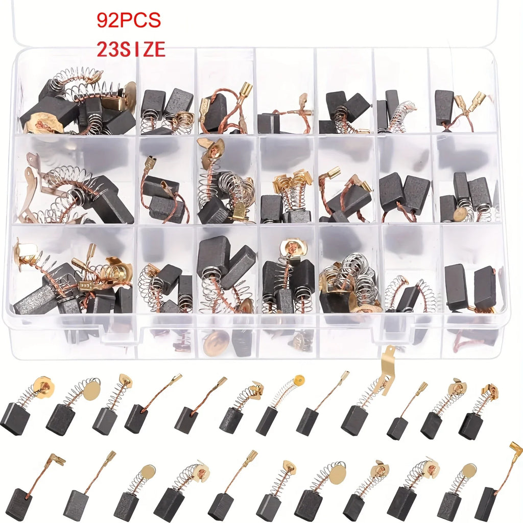 92 Pieces of Motor Carbon Brushes 23 Different Sizes of Carbon Brushes Are Used to Replace and Repair Power Tool Parts